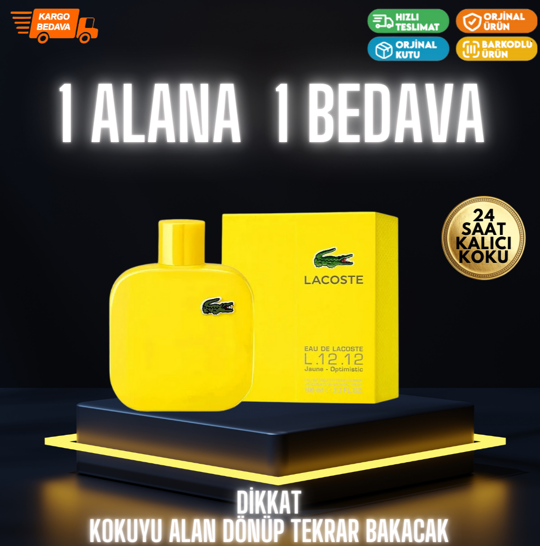 LACOSTE L12.12 JAUNE OPTİMİSTİC - ERKEK